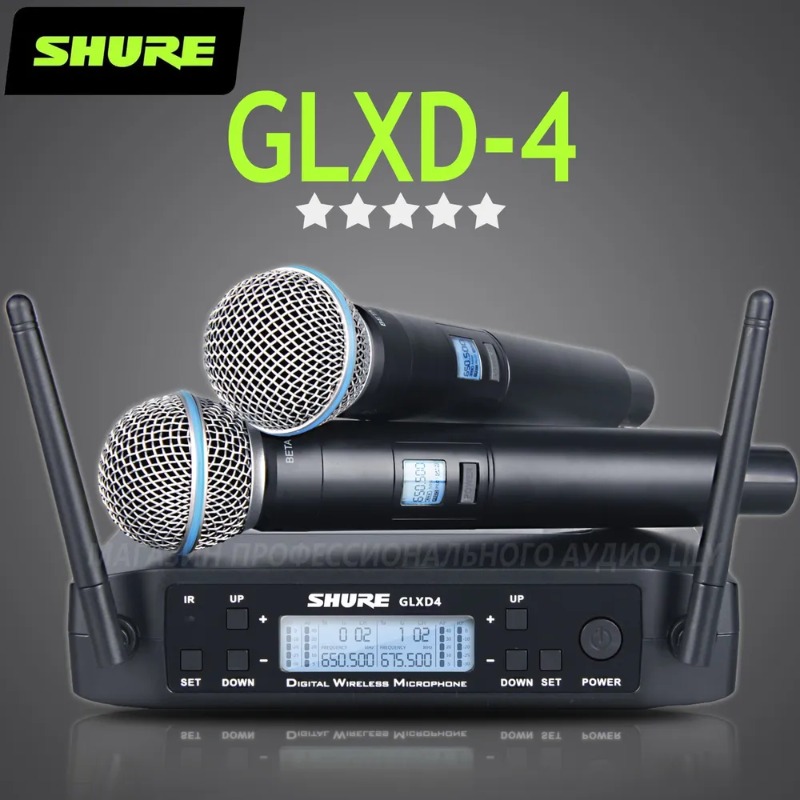 Condenser Microphone Kit - Shure GLXD4 BETA 58A 전문 무선