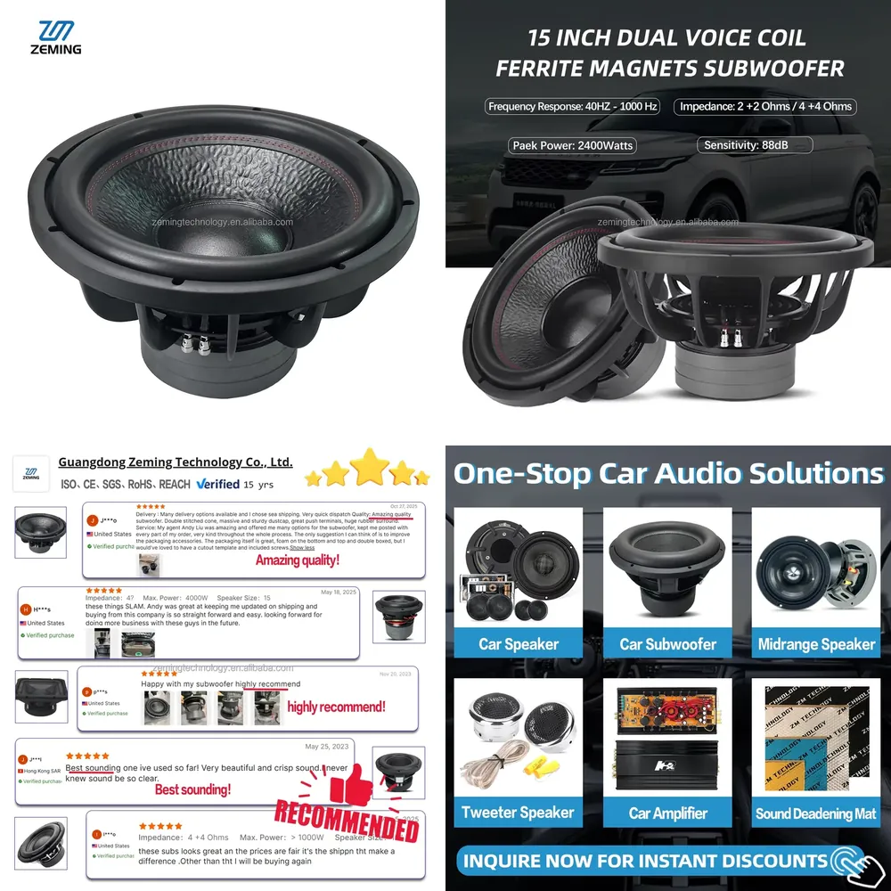 Woofer - 15인치 차량용 서브우퍼 고출력 베이스 서라운드