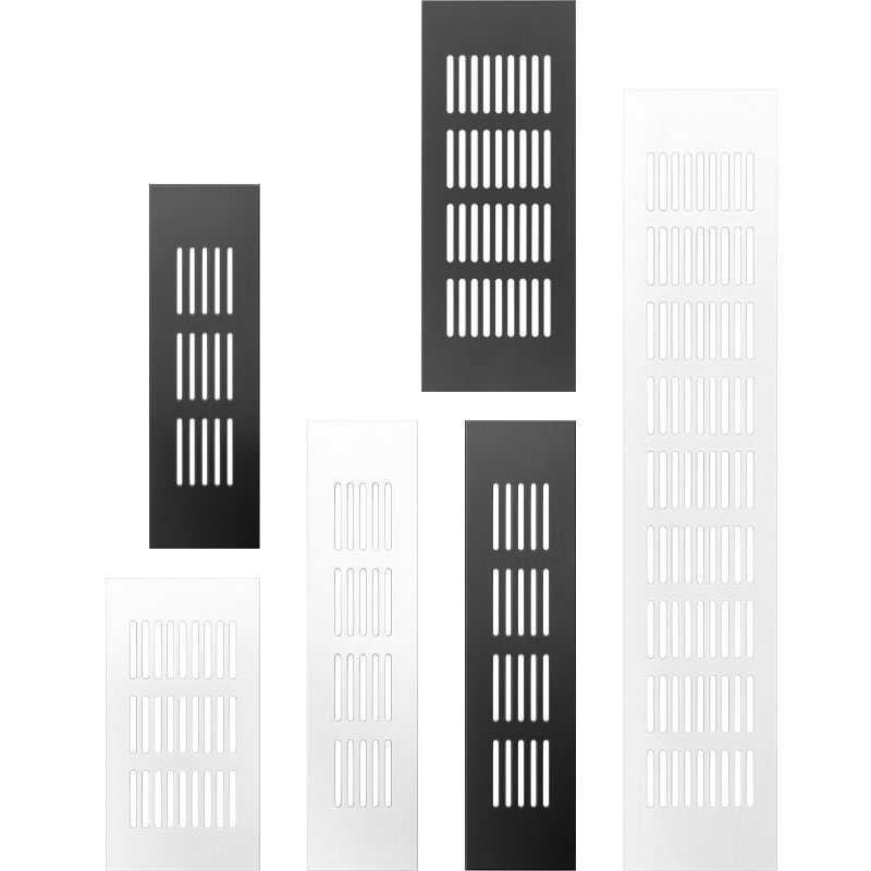 Ventilation Grille Aluminum - 2개 50/80mm 폭 알루미늄 직사각형 캐비닛