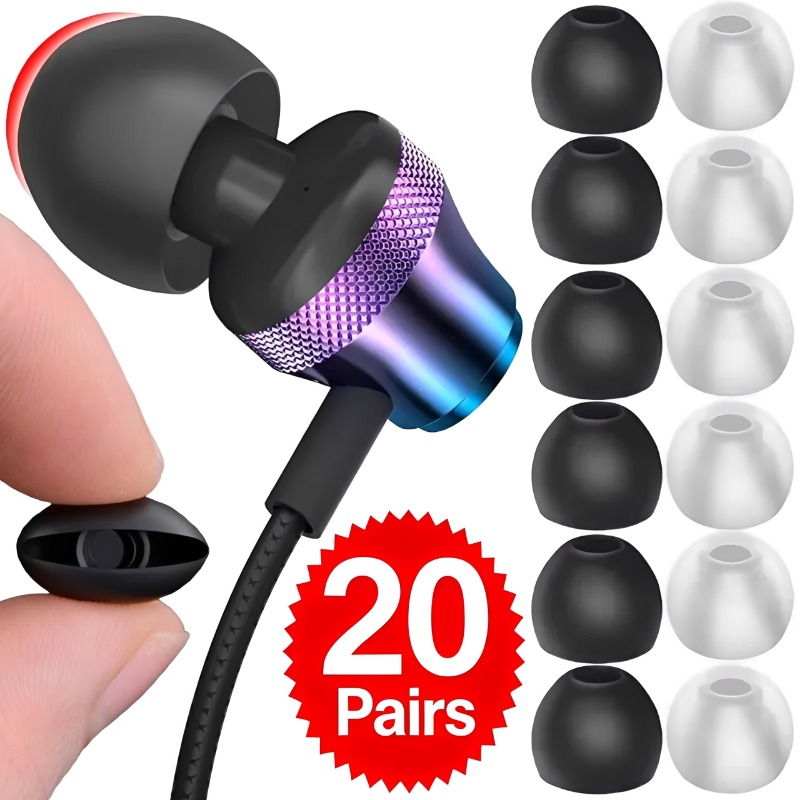 1-20쌍 부드러운 실리콘 교체용 이어팁 이어버드 쿠션 - Headphone Parts 리뷰 및 가격