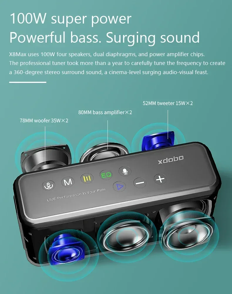 2026 XDOBO X8 Max 100W 스피커 강력한 - Speaker Wire 리뷰 및 가격